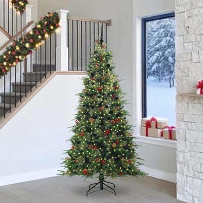 vidaXL Umelý Sklápací Vianočný Stromček Zelená 240 cm PE a PVC