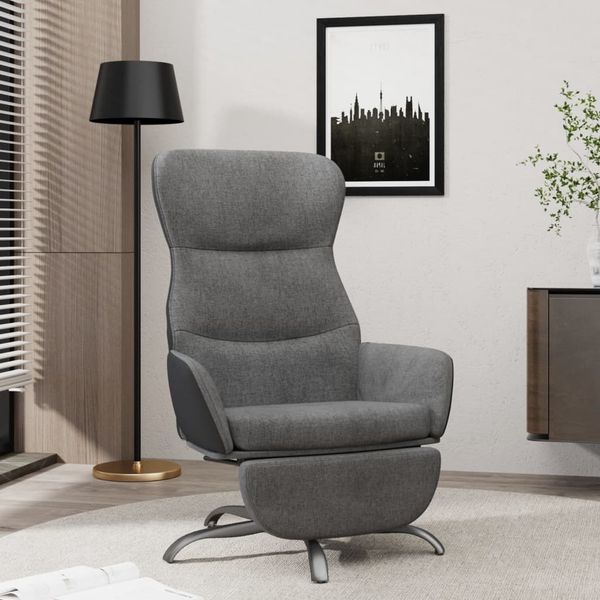 vidaXL Relaxačné kreslo s podnožkou tmavosivé látka