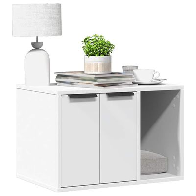 vidaXL Uzavretý box na stelivo, biely 60x40x40 cm, kompozitné drevo