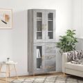 vidaXL Vysoká skrinka sivý dub sonoma 69,5x34x180 cm spracované drevo