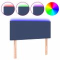 vidaXL Čelo postele s LED modré 90x5x78/88 cm látka