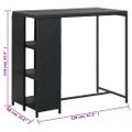 vidaXL Barový stolík s úložným regálom čierny 120x60x110 cm polyratan