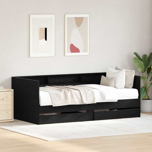 vidaXL Ležadlo s čelnou doskou Čierny dub 75 x 190 cm Kompozitné drevo