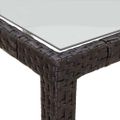 vidaXL Záhradný stôl 90x90x75 cm tvrdené sklo a polyratan hnedý