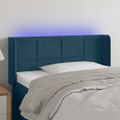 vidaXL Čelo postele s LED tmavomodré 83x16x78/88 cm zamat