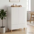 vidaXL Servírovacia skriňa Biela 66 x 34,5 x 95 cm Kompozitné drevo