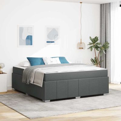 vidaXL Rám postele s matracmi Tmavo šedá 180 x 200 cm látka