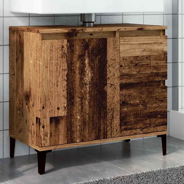 vidaXL Skrinka na umývadlo staré drevo 65x33x60 cm kompozitné drevo