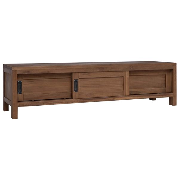 vidaXL TV skrinka 110 x 30 x 30 cm Husté teakové drevo Prírodná