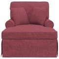 vidaXL Pufa s sukňou 3 ks Víno červené látka 91 x 157 x 91 cm