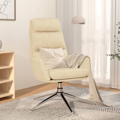 vidaXL Relaxačné kreslo krémové látkové