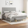 vidaXL Boxspring posteľ s matracom svetlosivá 100x200 cm látka
