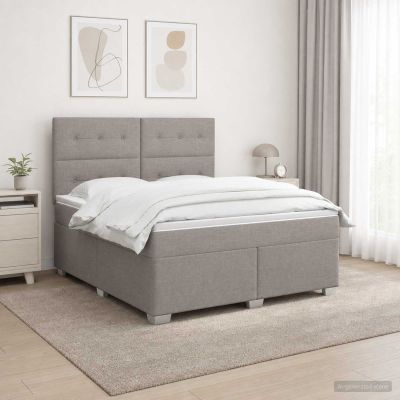 vidaXL Posteľ boxspring s matracom Sivohnedá 180 x 200 cm Látka
