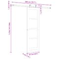 vidaXL Posuvné dvere Prírodná a čierna 61 x 198,5 cm Borovicový masív
