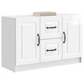 vidaXL Servírovacia skriňa Biela s vysokým leskom 89 x 34,5 x 57 cm