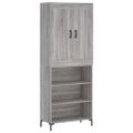 vidaXL Vysoká skrinka sivý dub sonoma 69,5x34x180 cm spracované drevo