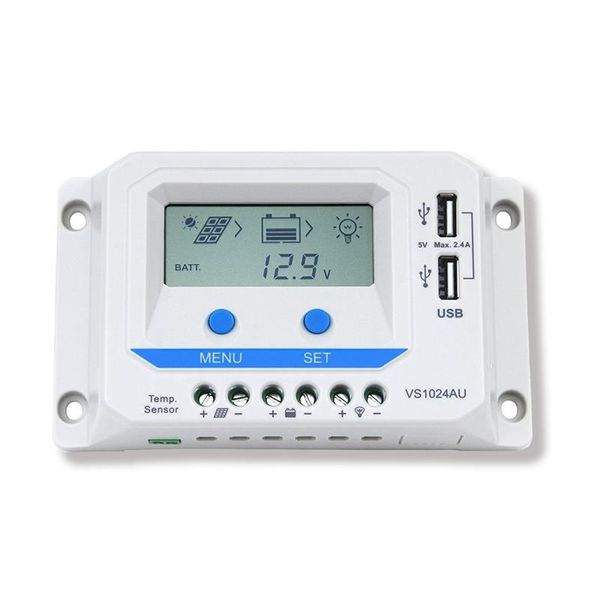 Solárny regulátor PWM Epever VS1024AU, 12/24 V, 10 A s LCD displejom