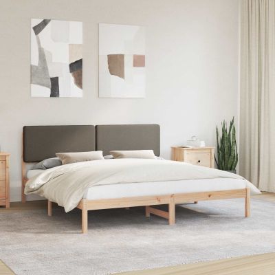 vidaXL Rám postele s čalúneným čelom Sivohnedá 180 x 200 cm