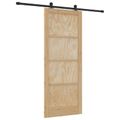vidaXL Posuvné dvere Prírodná a čierna 86 x 211 cm Borovicový masív