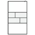 vidaXL Stena walk-in sprchy Čierna 115 x 195 x 0,5 cm Sklo a hliník