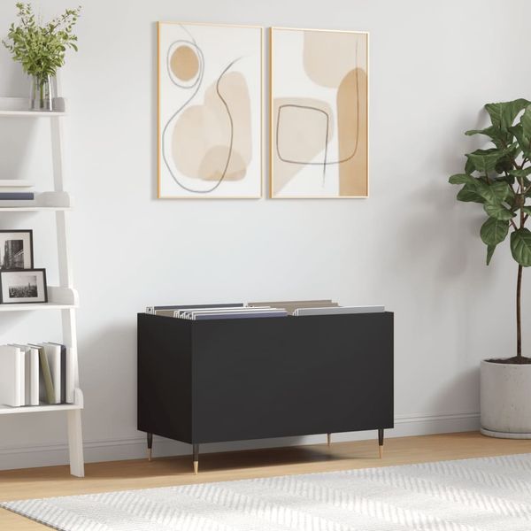 vidaXL Skrinka na platne čierna 74,5x38x48 cm kompozitné drevo