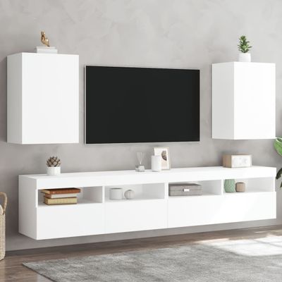 vidaXL TV nástenné skrinky 2 ks biele 40,5x30x60 cm kompozitné drevo