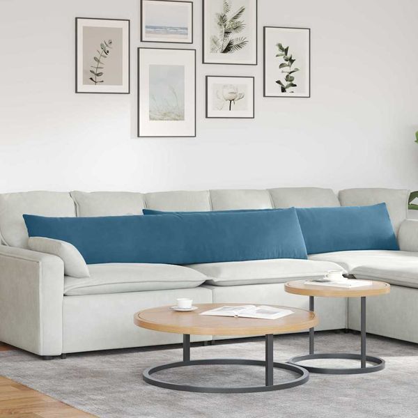 vidaXL Vankúše na pohovku 2 pcs Modrá 200 x 40 cm Kordúrová tkanina