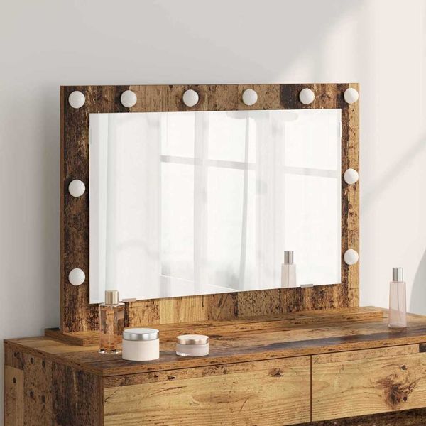 vidaXL Toaletné zrkadlo Obdĺžnikový Staré drevo 80 x 55 x 18 cm
