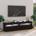 vidaXL TV skrinky 2 ks s LED svetlami lesklé čierne 75x35x40 cm