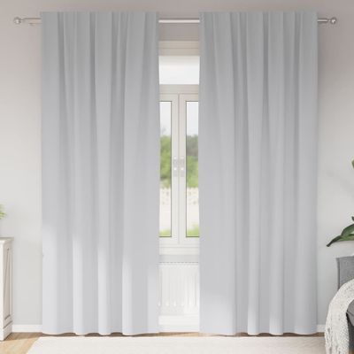 vidaXL Záclony na zatemnenie s krúžkami 2 pcs Bledá šedá 260 x 140 cm