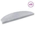 vidaXL Samolepiace schodové rohože 15 ks 80 x 24,5 x 3,5 cm Svetlosivá