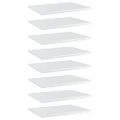 vidaXL Prídavné police 8 ks, lesklé biele 40x30x1,5 cm, drevotrieska