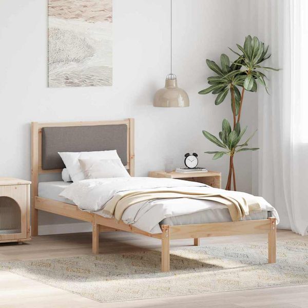 vidaXL Rám postele Sivohnedá 80 x 200 cm Masívne borovicové drevo