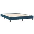 vidaXL Posteľný rám boxsping s matracom tmavomodrý 140x210 cm zamat