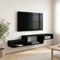 vidaXL Nástenný TV kabinet Nástenná montáž Čierny dub 150 x 28 x 26 cm