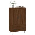 vidaXL Vysoká skrinka hnedá dub 69,5x31x115 cm kompozitné drevo
