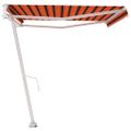 vidaXL Samostatne stojaca automatická markíza 500x350cm oranžovo-hnedá