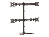 Articulating - Supports Monitors 13" to 27" - Adjustable VESA Four Monitor Stand for 4 Screen Setup - Steel - Black (ARMBARQUAD) - Stojan - pre 4 monitory - hliník, vysoko odolná oceľ - čierna - veľkosť obrazovky: 13"-27" - stolový stojan - pre P/N: ACCSMNT