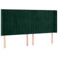 vidaXL Čelo postele s LED tmavozelené 163x16x118/128 cm zamat