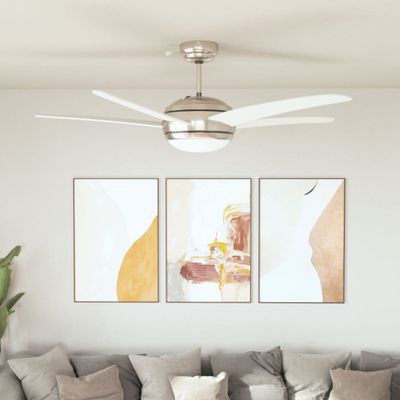 vidaXL Ozdobný stropný ventilátor s osvetlením 128 cm biely