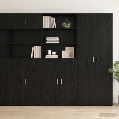 vidaXL Highboard Čierny dub 70 x 42,5 x 185 cm Kompozitné drevo