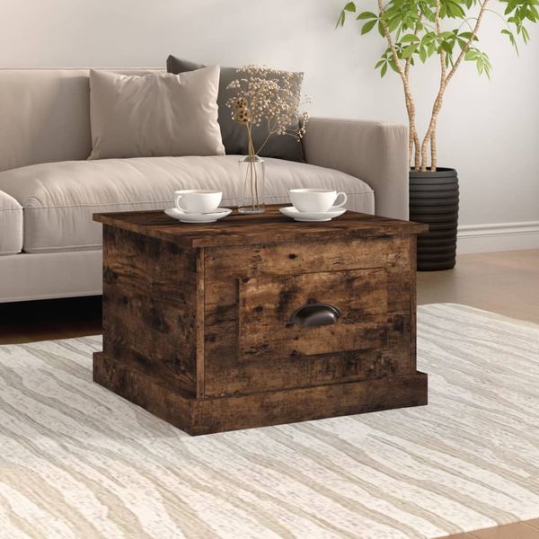 vidaXL Konferenčný stolík dymový dub 50x50x35 cm spracované drevo