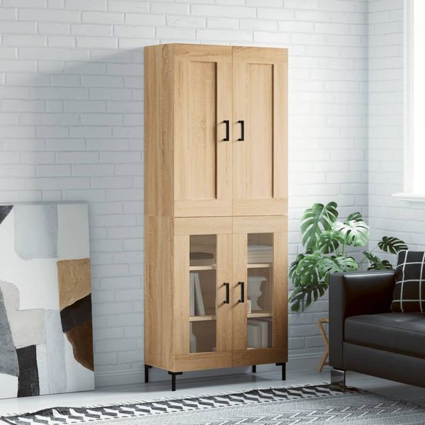 vidaXL Vysoká skrinka dub sonoma 69,5x34x180 cm spracované drevo
