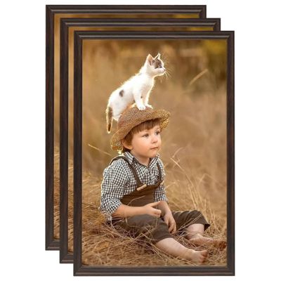 vidaXL Fotorámiky na stenu, koláž 3 ks, čierne 50x70 cm, MDF