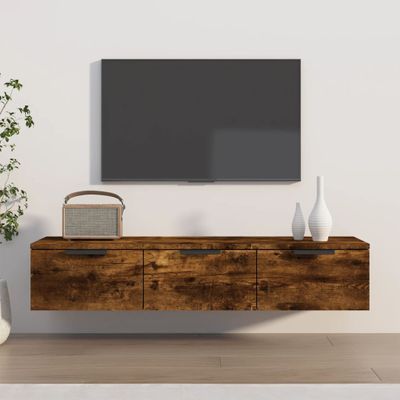 vidaXL Nástenná skrinka dymový dub 102x30x20 cm spracované drevo