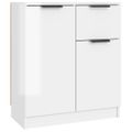 vidaXL Komody 2 ks lesklé biele 60x30x70 cm spracované drevo