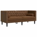 vidaXL 2-miestna pohovka Chesterfield s hnedé umelá semišová koža