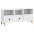 vidaXL TV skrinka 102 x 34,5 x 50 cm Vysoký Lesklý Biely