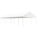 vidaXL Altánok so strechou, biely 15,61x4,08x3,22 m, polyetylén