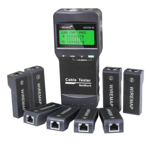 W-Star Tester káblov WSNF8108M, RJ45, testuje dĺžku káblov, chyby na vedení, až 8 prijímačov